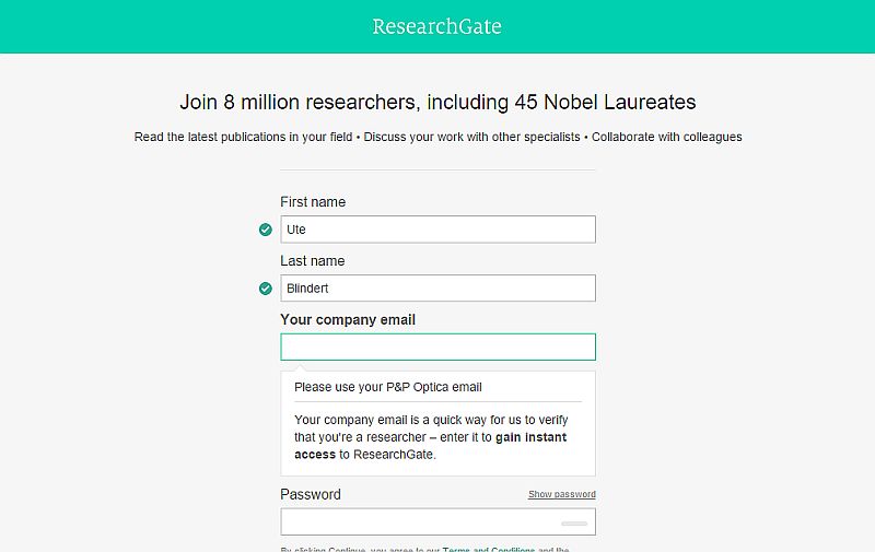 ResearchGate - Mitglied werden können Wissenschaftler und Forscher
